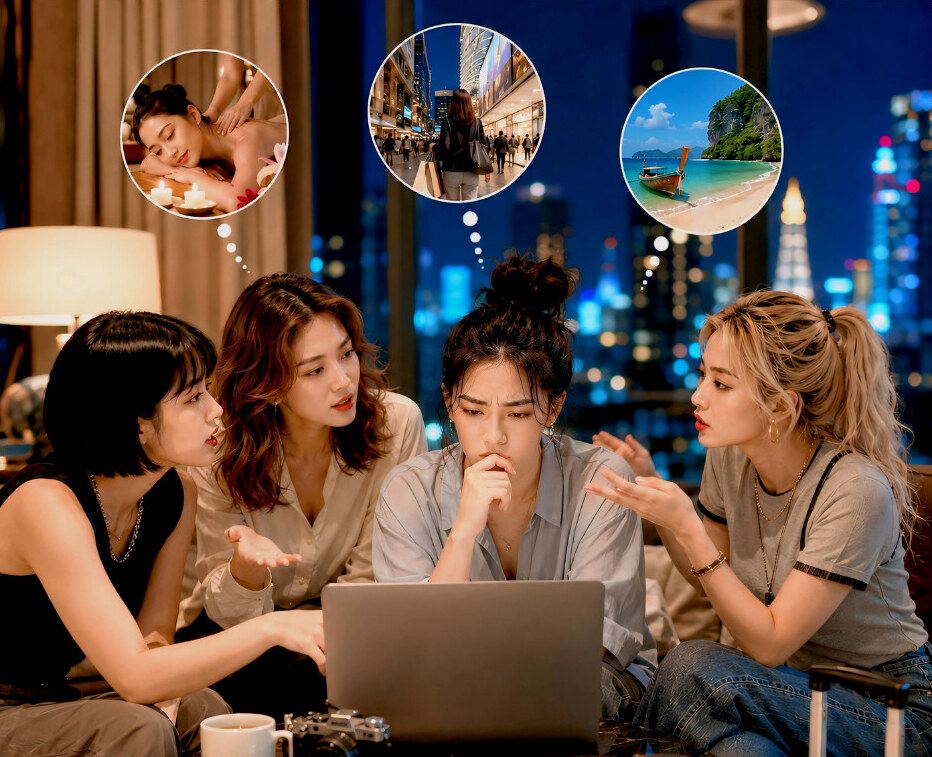 방콕에서 휴식과 취향 중심의 하루를 즐기는 여행자